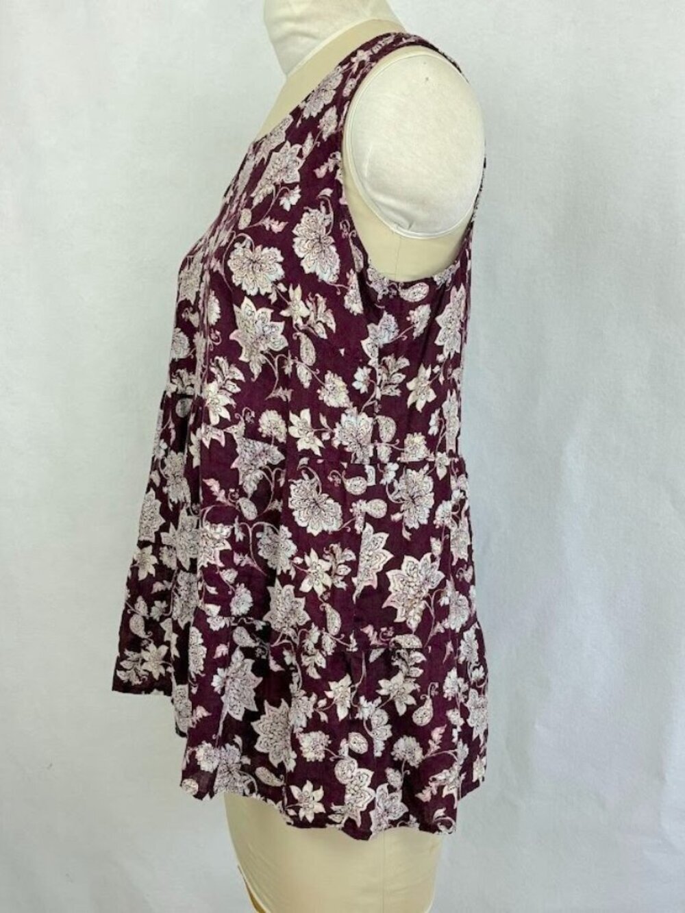 J. Jill Linen Tank Top Floral Babydoll Summer Y2K Beachy Boho Oversized Preppy M - Picture 5 of 9